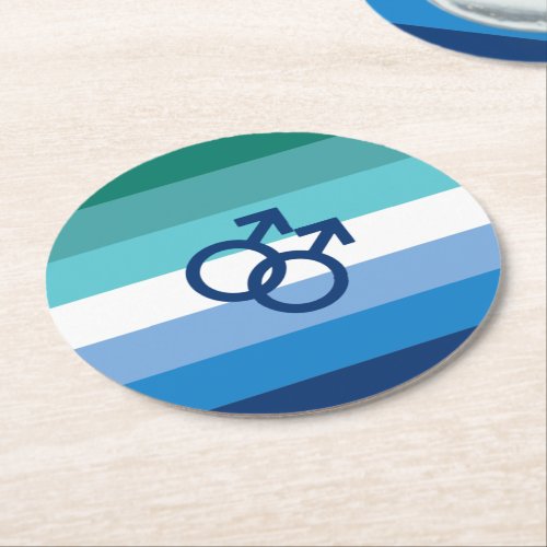 MLM Gay Male Pride Flag Round Paper Coaster