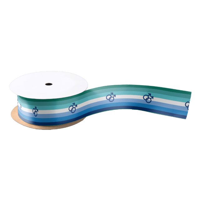 MLM Gay Male Pride Flag Satin Ribbon (Spool)