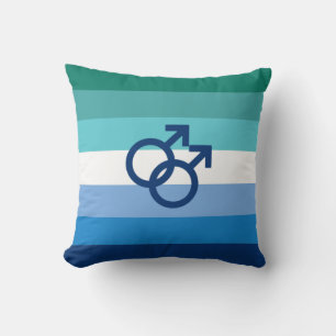 MLM Gay Male Pride Flag Throw Pillow