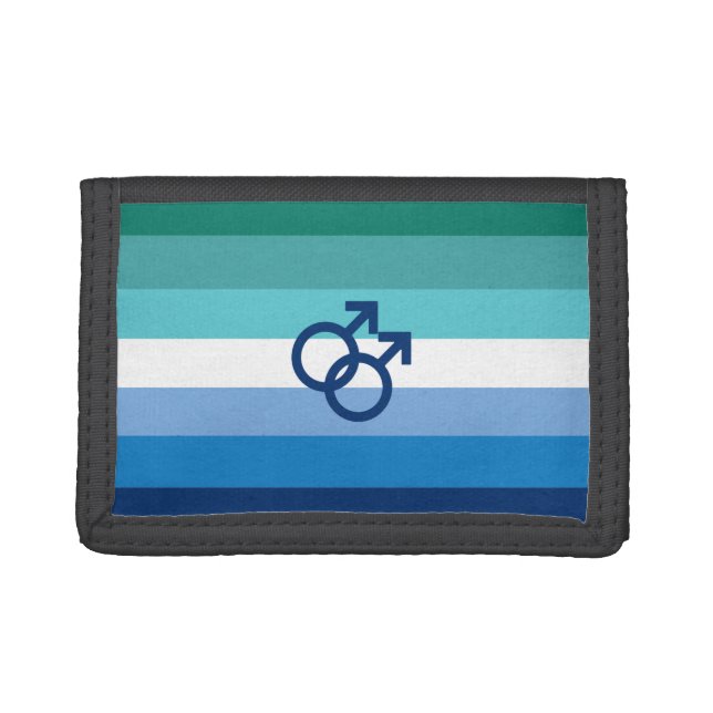 MLM Gay Male Pride Flag Trifold Wallet (Front)