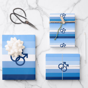 MLM Gay Male Pride Flag Wrapping Paper Sheets