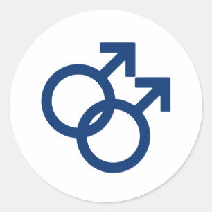 MLM Gay Men Gender Symbol Classic Round Sticker