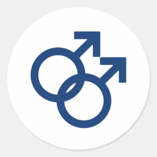 MLM Gay Men Gender Symbol Classic Round Sticker