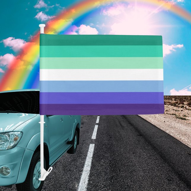 MLM Gay Men's Pride Ocean Gay Car Flag (MLM Gay Men's Pride Ocean Gay Car Flag)
