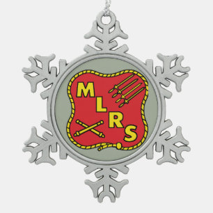 MLRS Field Artillery Snowflake Pewter Christmas Ornament