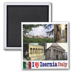 MLS016 ISERNIA I Love, Mosaic, Italy, Fridge Magnet