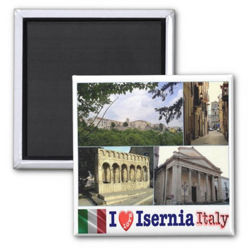 MLS016 ISERNIA I Love Mosaic Italy Fridge Magnet