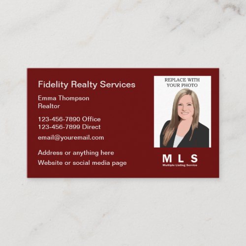 MLS Realtor Photo Template Business Cards