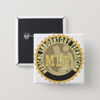 MLT BADGE MEDICAL LABORATORY TECHNICIAN PINBACK BUTTON