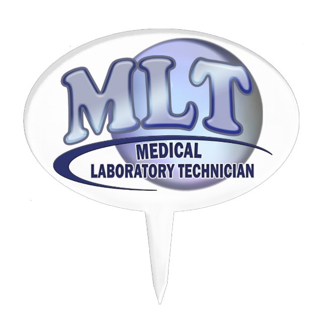 MLT FunBlue LOGO - MEDICAL LABORATORY TECHNICIAN Cake Topper (Front)