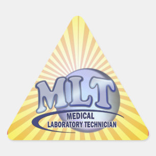 MLT FunBlue LOGO - MEDICAL LABORATORY TECHNICIAN Triangle Sticker