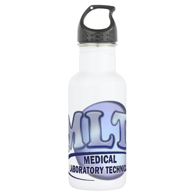 MLT FunBlue LOGO - MEDICAL LABORATORY TECHNICIAN Water Bottle (Front)