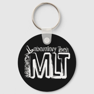 MLT GRUNGE TEXT MEDICAL LABORATORY TECHNICIAN KEYCHAIN