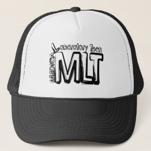 MLT GRUNGE TEXT MEDICAL LABORATORY TECHNICIAN TRUCKER HAT