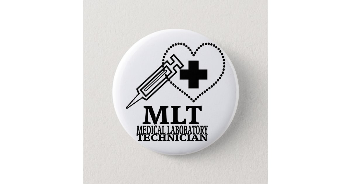 Mlt Heart Syringe Medical Lab Tech Logo Button Zazzle Com