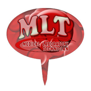 MLT RBC MEDICAL LABORATORY TECH BLOOD CELLS LOGO CAKE TOPPER
