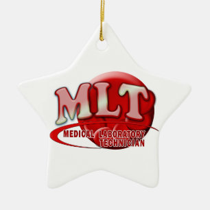 MLT RBC MEDICAL LABORATORY TECH BLOOD CELLS LOGO CERAMIC ORNAMENT