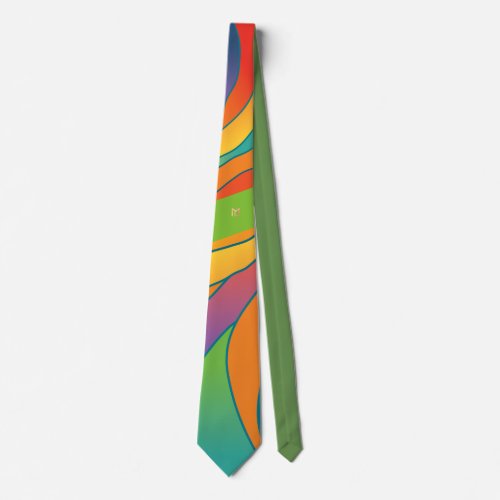 MLTS Chalice Art Color Tie Green Neck Tie