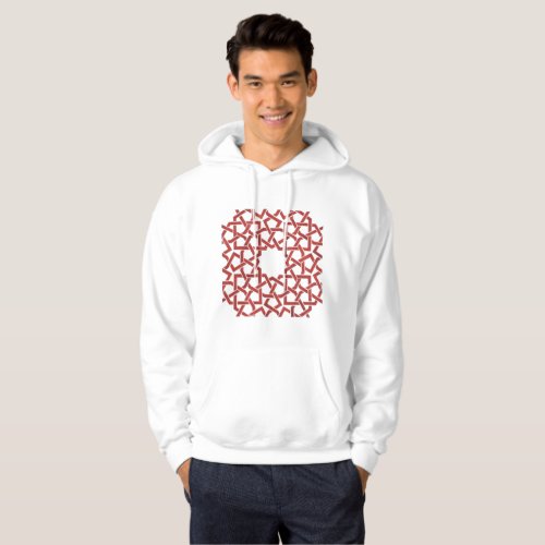 MLUK Red Mosaic Moroccan Hooded Sweat Hoodie