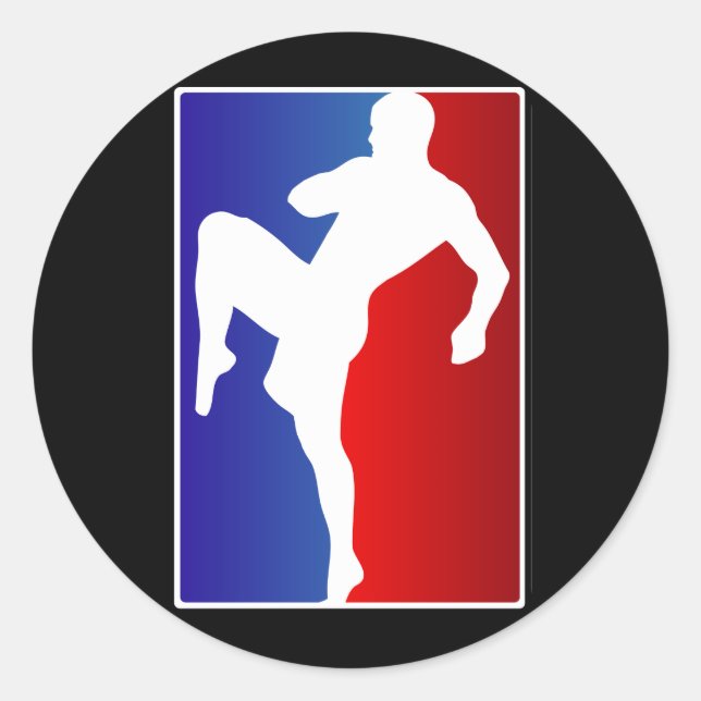 MMA Brizillian Ju Jitso Karate Fighter Classic Round Sticker (Front)