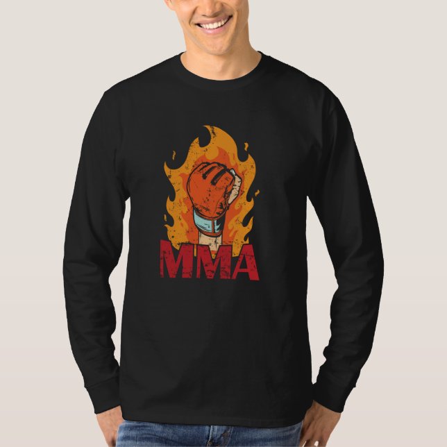 MMA burning Boxing Glove with Fire T-Shirt (Front)