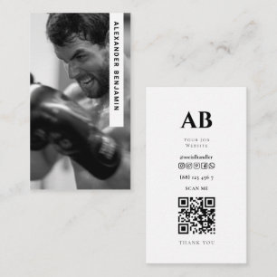 MMA Coach  & Trainer Photo QR Code Business Card