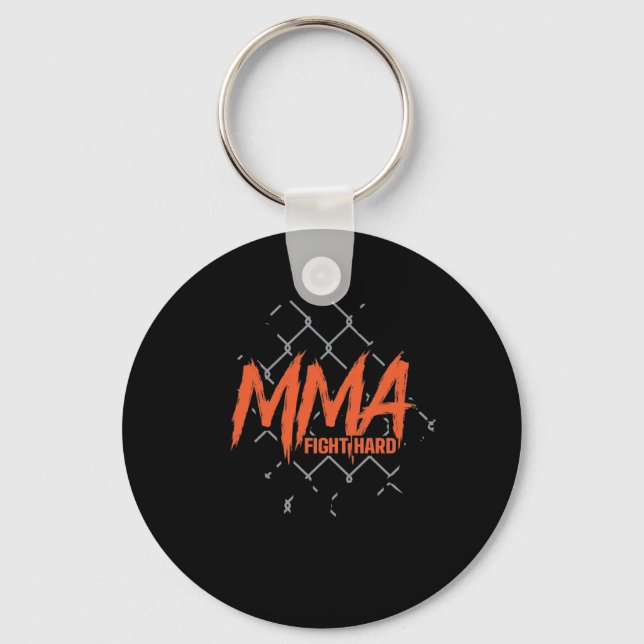 MMA Fight Hard Keychain (Front)