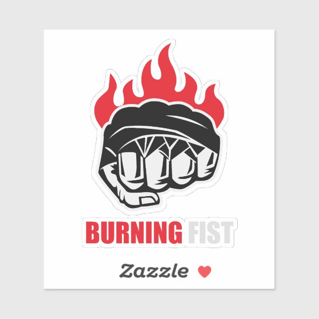 MMA Fighter Burning Fist Sticker (Sheet)