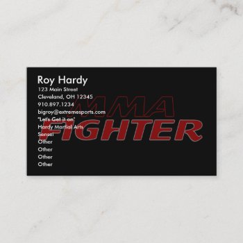 Mma Fighter Design 1 Business Card by mmafightersc at Zazzle