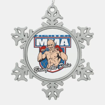 Mma Fighter Snowflake Pewter Christmas Ornament by MegaSportsFan at Zazzle