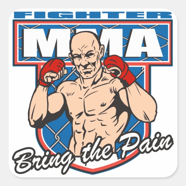MMA Fighter Square Sticker (Front)