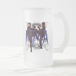 MMA Fighters Frosted Beer Glass Frosted Glass Beer Mug