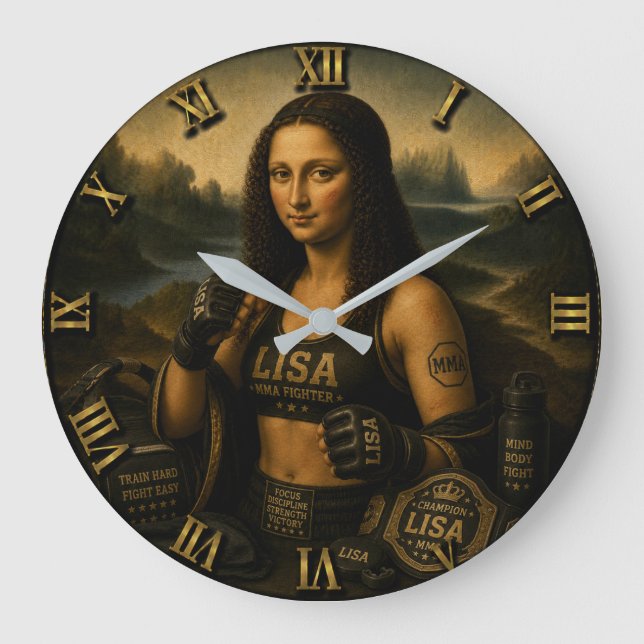 MMA Funny Mona Lisa Large Clock (Front)
