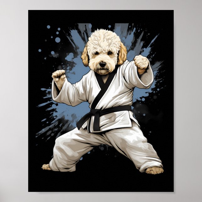Mma Goldendoodle Dog Karate  Poster (Front)