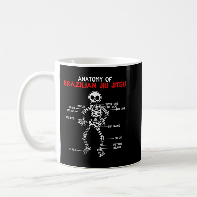 MMA Grappling gift Anatomy of BJJ Brazilian Jiu Ji Coffee Mug (Left)