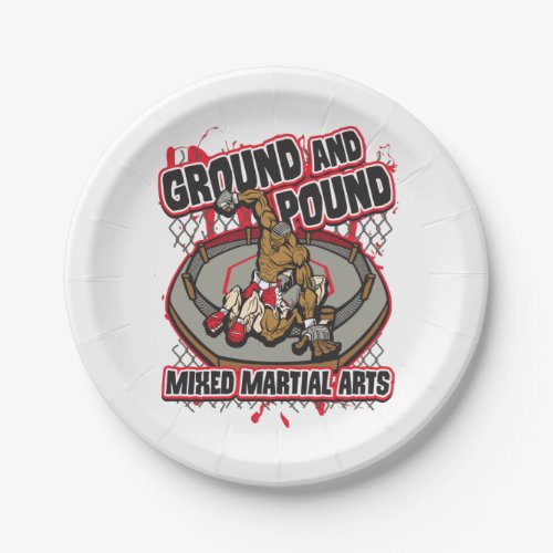 MMA Ground and Pound Paper Plates