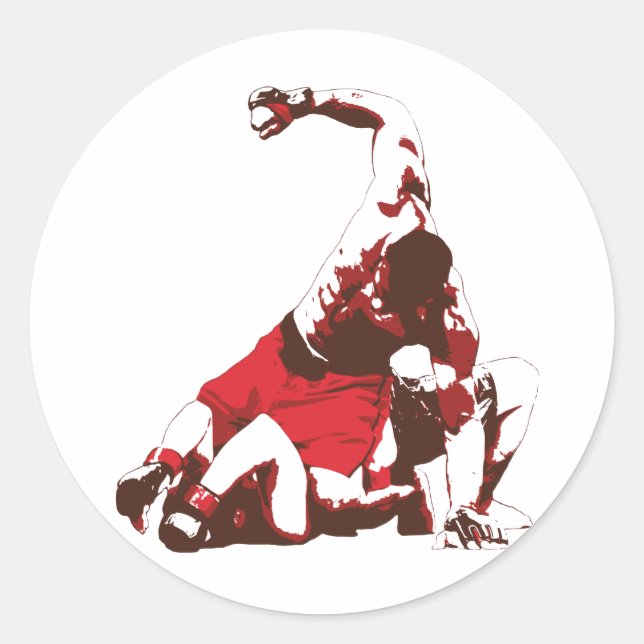 MMA Ground & Pound Classic Round Sticker (Front)