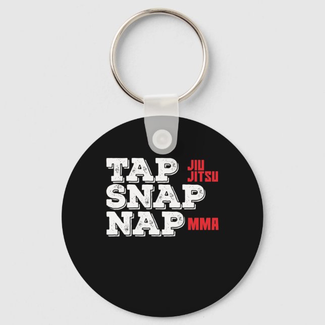 MMA Jiu Jutsu "Tap, Snap, Nap" Keychain (Front)