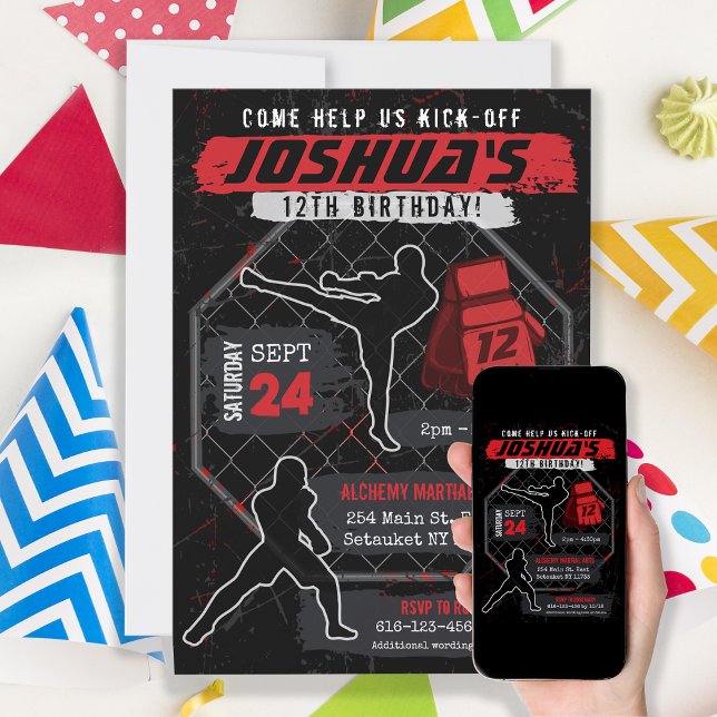 MMA Karate Ninja Kids Birthday Party Invitation (Creator Uploaded)