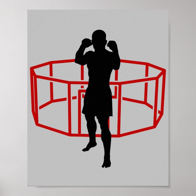 MMA Mens Mixed Marshal Arts Cage Fighter Ready   Poster (Front)