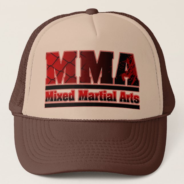 MMA Mixed Martial Arts Chain & Blood Trucker Hat (Front)