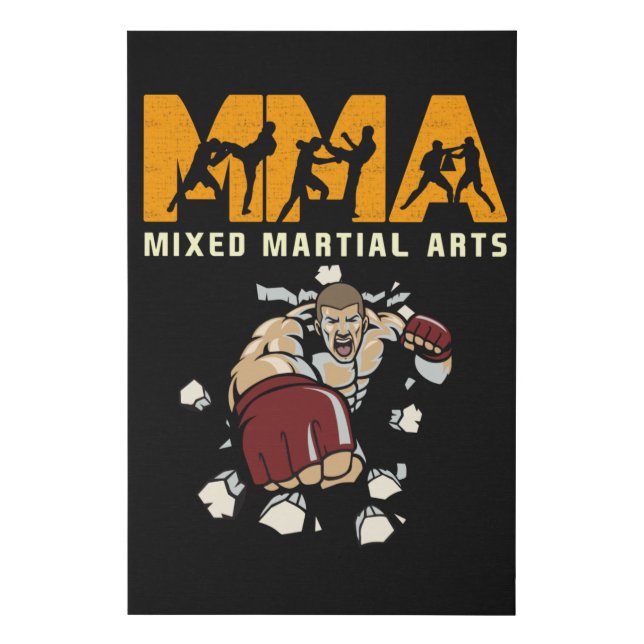 MMA Muay Thai Kickboxing Boxing Karate Faux Canvas Print (Front)