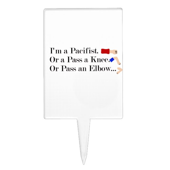 MMA Pacifist Humor Design Cake Topper (Front)