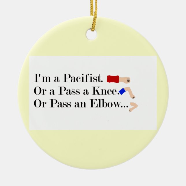 MMA Pacifist Humor Design Ceramic Ornament (Front)