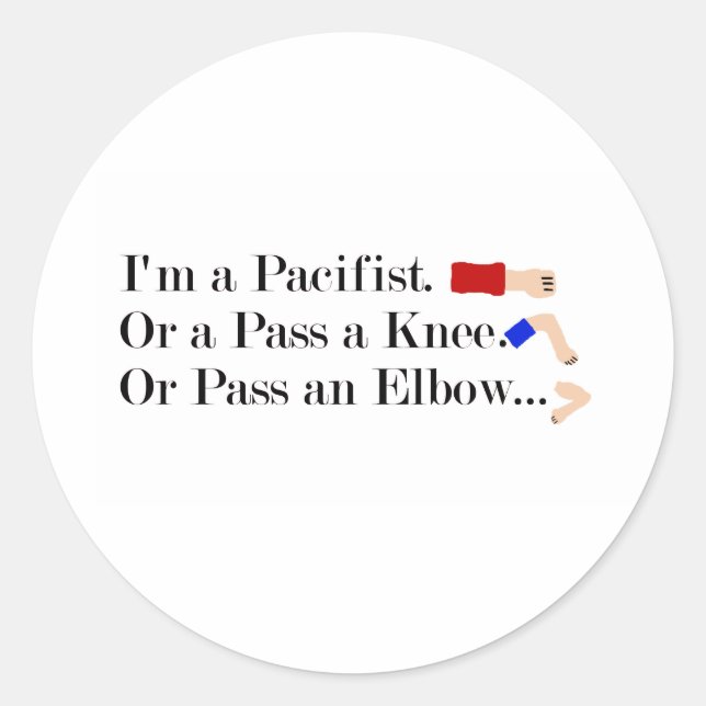 MMA Pacifist Humor Design Classic Round Sticker (Front)