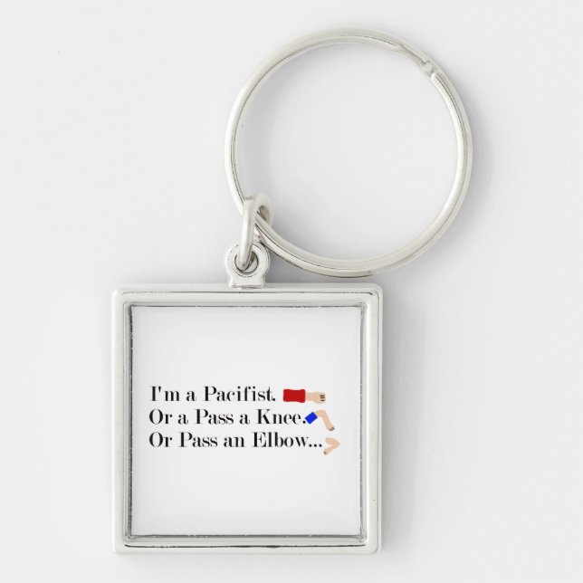 MMA Pacifist Humor Design Keychain (Front)