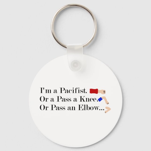 MMA Pacifist Humor Design Keychain (Front)