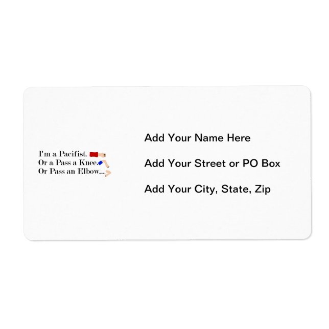 MMA Pacifist Humor Design Label (Front)