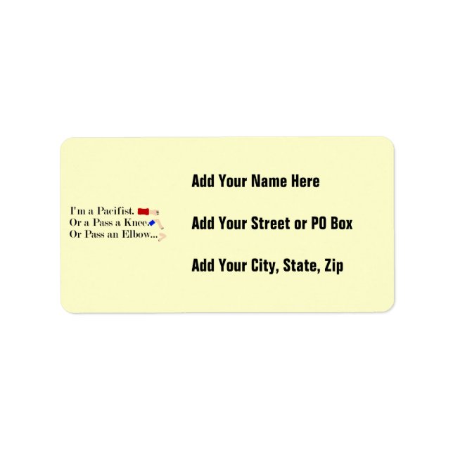 MMA Pacifist Humor Design Label (Front)