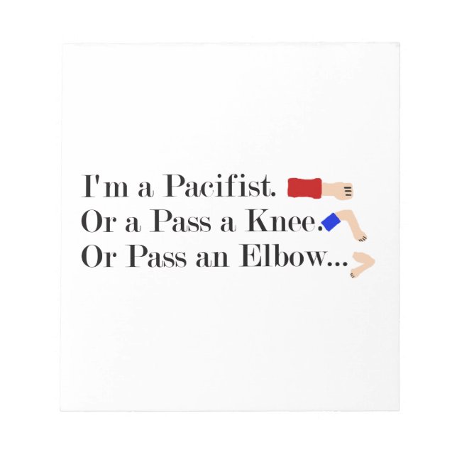 MMA Pacifist Humor Design Notepad (Front)